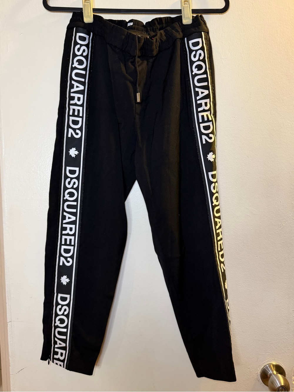 DSQUARED2 Black Joggers with White Side Logo Tape